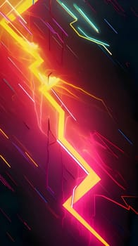 An abstract background wallpaper featuring a vibrant lightning design in an array of colors.