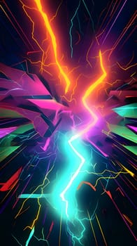 An abstract background wallpaper featuring a vibrant lightning design in an array of colors.