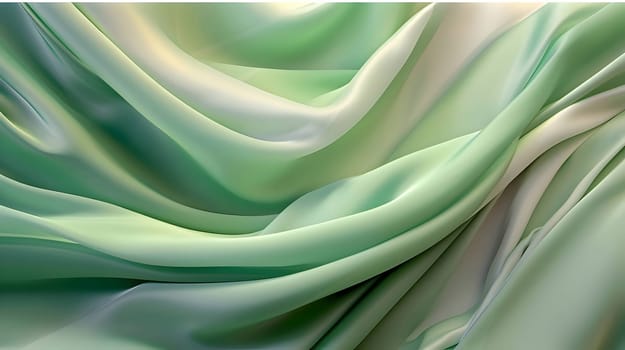 The abstract background wallpaper showcases the texture of sky green silk fabric, with elegant folds creating a visually pleasing and tactile impression.