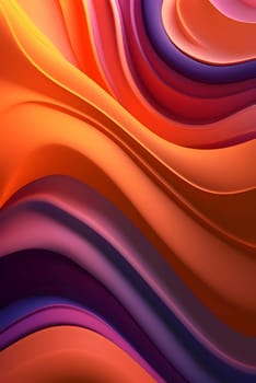 A dynamic display of colorful waves and 3D orange lines forms a captivating abstract background wallpaper.