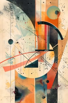 Abstract background design: Abstract color composition with geometric elements and grunge textures. Illustration