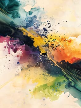 Abstract background design: abstract colorful watercolor background with grunge brush strokes and splashes