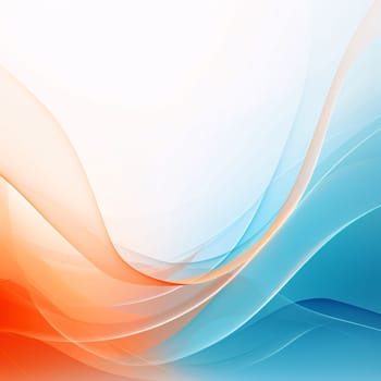 Abstract background design: abstract background with smooth lines in blue and orange colors, vector illustration