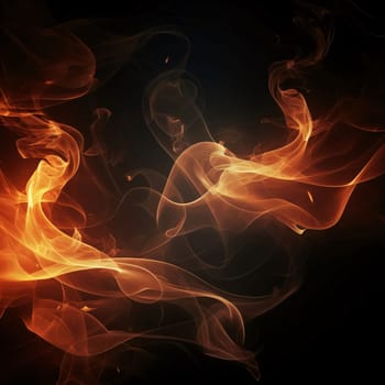 Abstract background design: Abstract smoke on black background, vector illustration. Red and yellow abstract smoke.