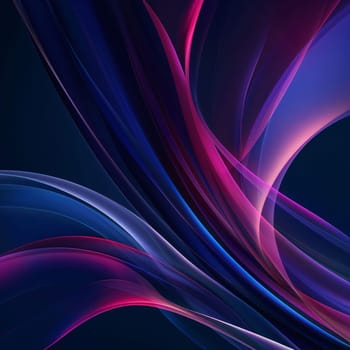 Abstract background design: abstract background with purple and blue wavy lines on dark background