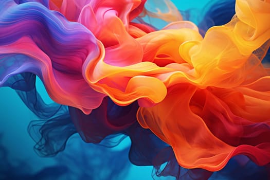 Abstract background design: abstract background with multicolored flowing fabric. 3d rendering