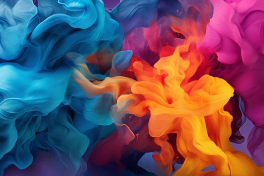 Abstract background design: Abstract background of acrylic paint in blue, orange, yellow and pink colors