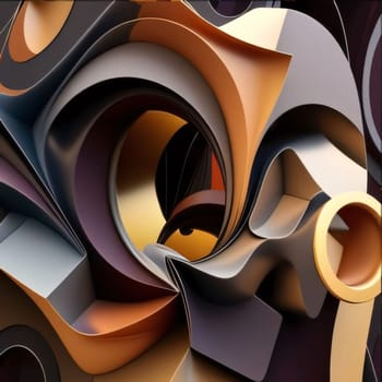 Abstract background design: 3d illustration of abstract geometric composition,digital art works. Computer generated image.