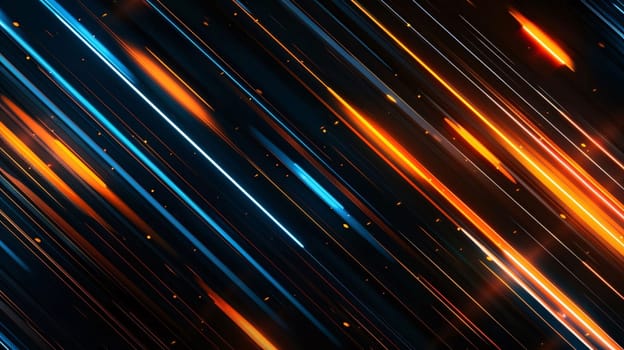 Abstract background design: abstract background with blue and orange lines. 3d render illustration