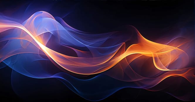 Abstract background design: abstract background with orange and blue waves, vector art illustration.