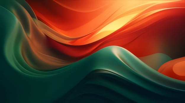 Abstract background design: abstract background with smooth lines in green, orange and red colors