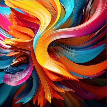 Abstract background design: Colorful abstract background with brush strokes. 3d rendering, 3d illustration.