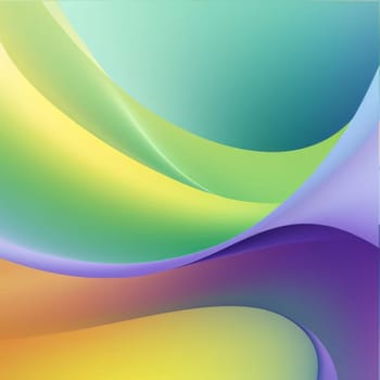 Abstract background design: abstract background with smooth wavy lines in blue, green and yellow colors
