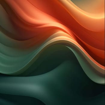 Abstract background design: abstract background with smooth wavy lines in orange and green colors