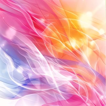 Abstract background design: abstract background with smooth lines in pink, blue and yellow colors