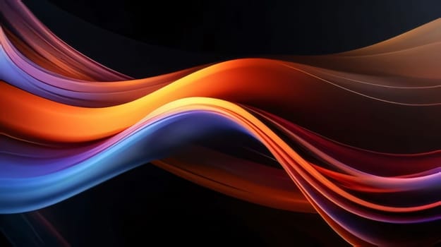 Abstract background design: Colorful smooth lines on black background. Art design for your project.
