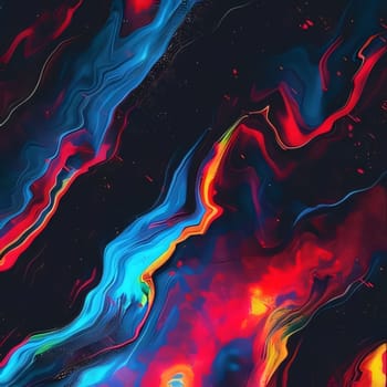 Abstract background design: Abstract background of liquid acrylic paint in blue, red and black colors