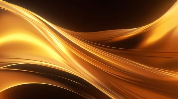 Abstract background design: abstract golden background with smooth lines in it. 3d render