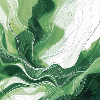 Abstract background design: abstract green background with smooth lines and waves, vector illustration.