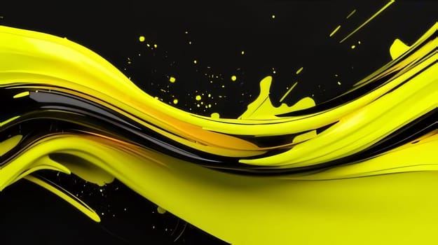 Abstract background design: 3d render of abstract background with yellow and black paint splashes