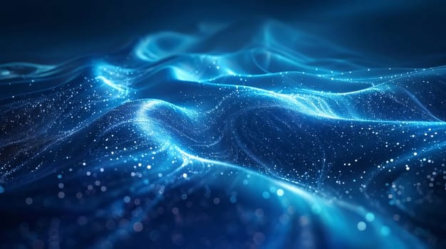 Abstract background design: abstract blue background with glowing particles, 3d rendering digital illustration