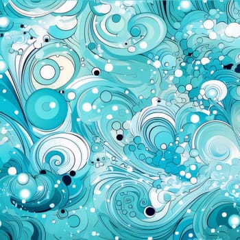 Abstract background design: Blue abstract background with waves and bubbles. Vector illustration for your design