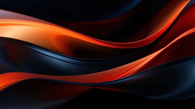 Abstract background design: abstract orange and black wavy background. 3d render illustration