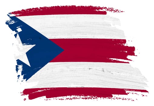 A Puerto Rico flag background paint splash brushstroke 3d illustration with clipping path red white stripe blue star