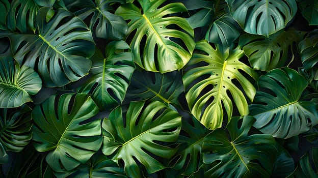 A closeup of a terrestrial plant with green leaves, possibly a shrub or subshrub, creating a beautiful pattern in the landscape