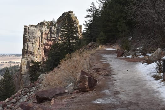 Beautiful and Steep Rocky Cliffs, Hiking Near Boulder, Colorado, USA. A popular rock climbing destination in the Rocky Mountains. High quality photo