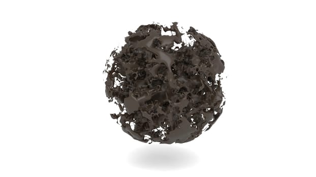 Chocolate sphere liquid dust sweat candy 3d render