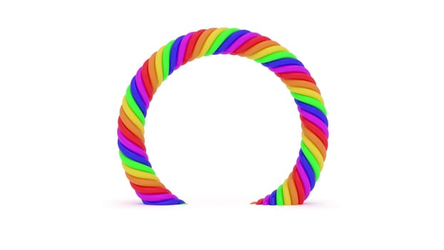 Arc lgbt colors portal on white back 3d render