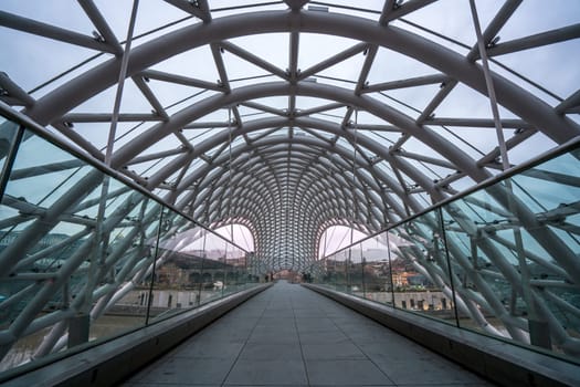 View from inside of covered walkway. Tbilisi, Georgia