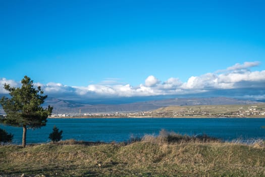 Georgia. Beautiful view of sea and mountains in distance