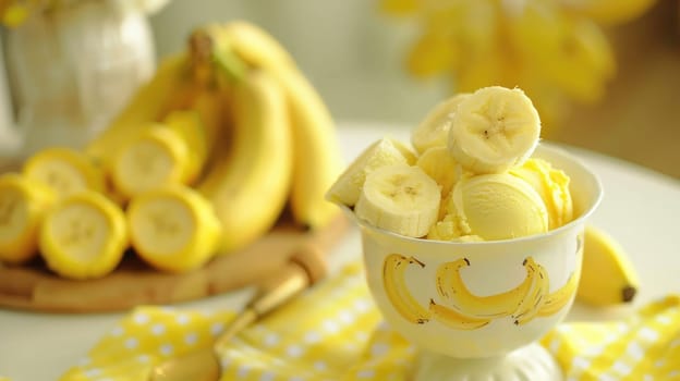 Healthy vegan banana ice cream ready to eat AI