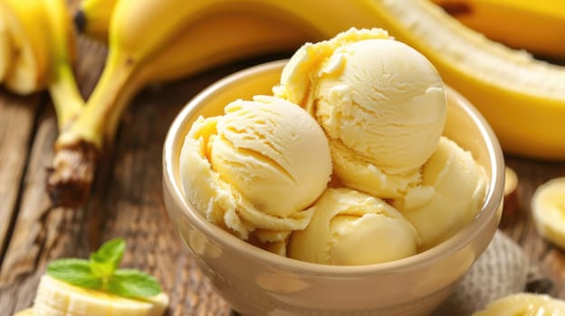 Healthy vegan banana ice cream ready to eat AI