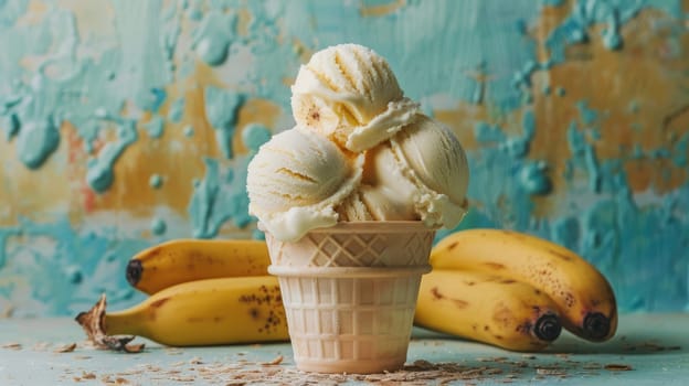 Healthy vegan banana ice cream ready to eat AI