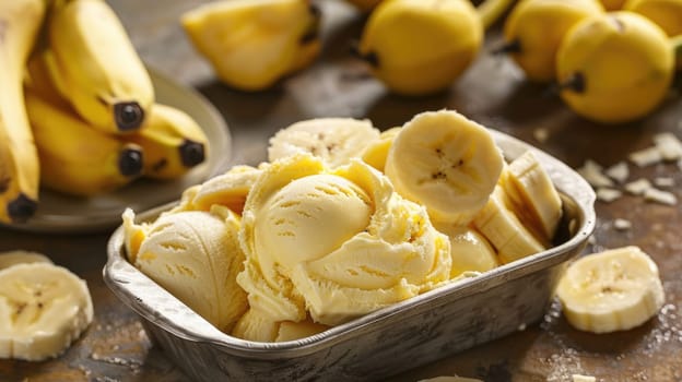 Healthy vegan banana ice cream ready to eat AI