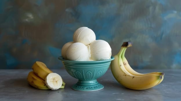 Healthy vegan banana ice cream ready to eat AI