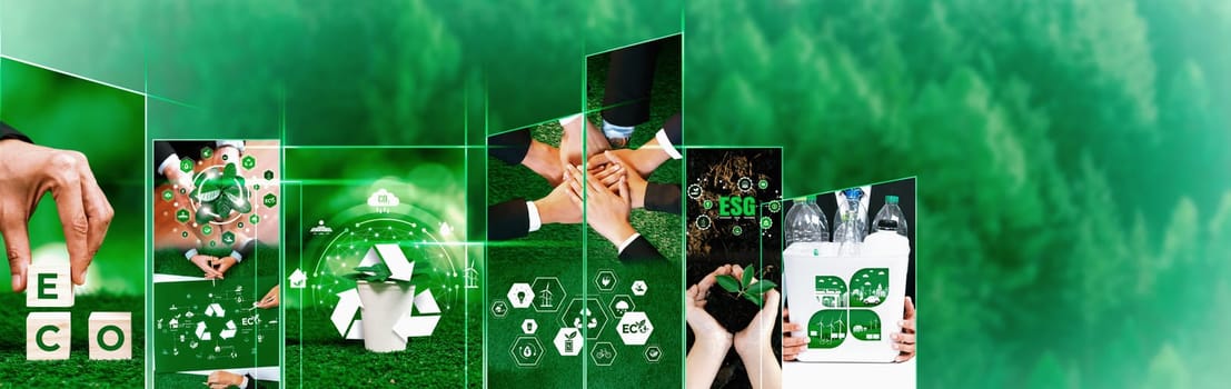 Green business ESG management tool to save world future concept model case idea to deal with bio carbon waste cycle data for better day of city life while building jobs, money, LCA tax and profit .