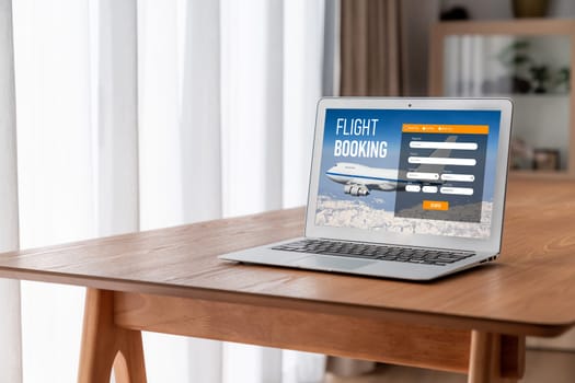 Online flight booking website provide modish reservation system . Travel technology concept .