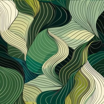 Abstract background design: Seamless pattern with green and beige waves. Vector illustration