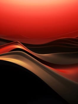Abstract background design: abstract background with smooth wavy lines in red and black colors