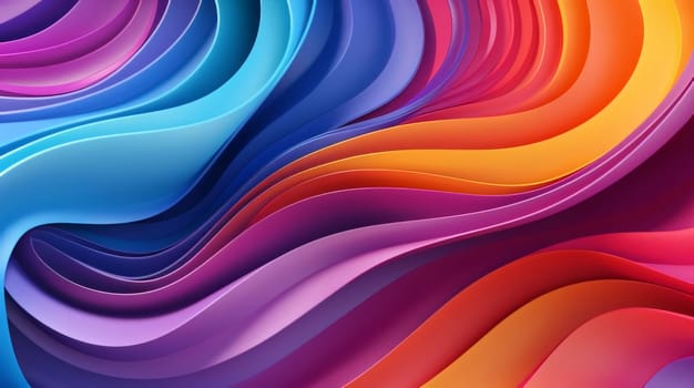 Abstract background design: Abstract colorful background with curved lines. 3d rendering, 3d illustration.