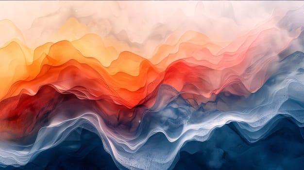 Abstract background design: Abstract background of blue, orange and red colors. Digital painting.