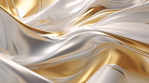 Abstract background design: Luxury golden background with drapery. 3d render
