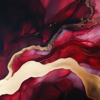 Abstract background design: Abstract background of acrylic paint in red and yellow tones. Liquid marble texture.