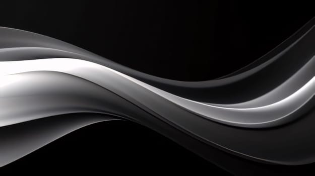 Abstract background design: abstract background with smooth wavy lines in black and white colors