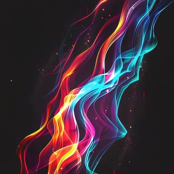 Abstract background design: abstract colorful smoke wave on black background, vector illustration eps10