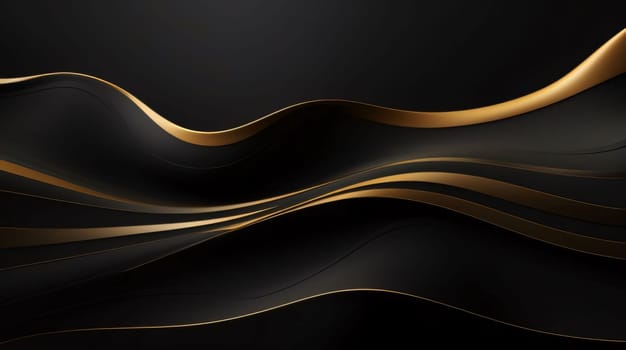 Abstract background design: Abstract black and golden wavy background. Vector illustration eps10